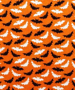 Bats On Orange Glow in The Dark Super Snuggle Flannel Fabric