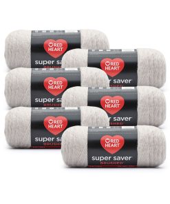 Red Heart Super Saver Brushed 260yds Worsted Acrylic Yarn 6 Bundle