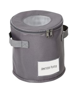 Honey Can Do 8 Gray Round Dinnerware Storage Box