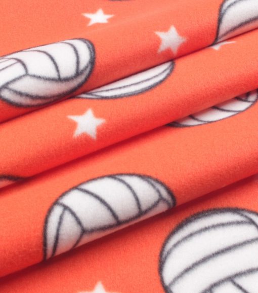 Orange Volleyball Superstar Blizzard Fleece Fabric - Image 3