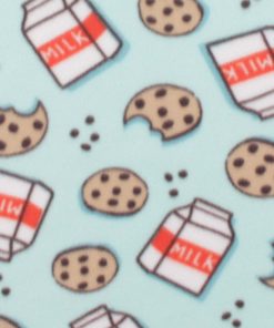 Cookies   Milk on Blue Blizzard Fleece Fabric
