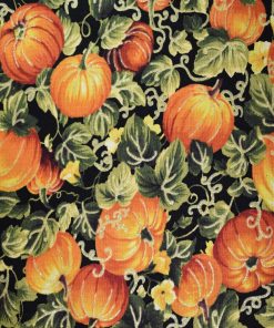Pumpkin Patches Harvest Glitter Cotton Fabric