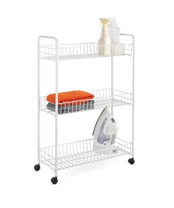 Honey Can Do 23 x 31 White 3 Tier Narrow Utility Storage Cart