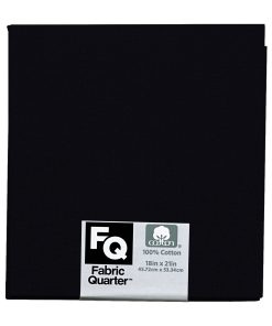 Black 1 Piece Cotton Fabric Quarter