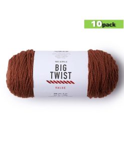 10pk Solid Toffee Medium Weight Acrylic 380yd Value Yarn by Big Twist