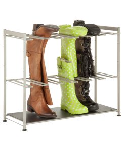 Honey Can Do 27.5 Silver Hanging Boot Storage   Drying Rack