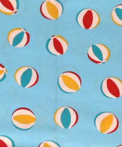 Blue Beach Balls Novelty Cotton Fabric by POP!