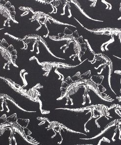 Dino Skeletons On Black Super Snuggle Flannel Fabric