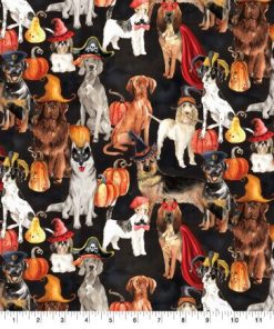 Spooky Dogs Halloween Cotton Fabric