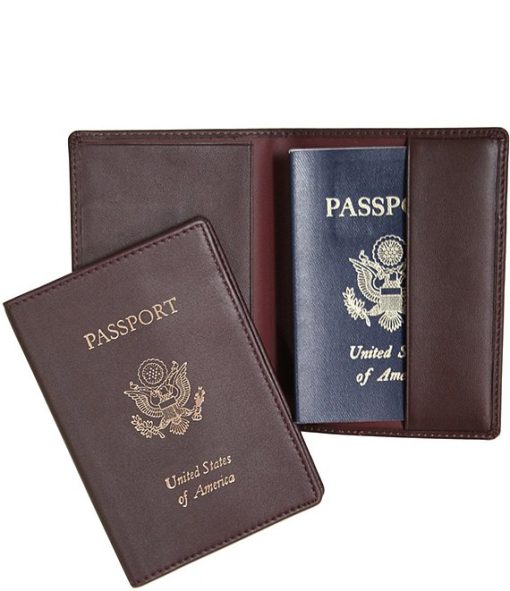 RFID Blocking Gold Lettered Passport Case - Image 3