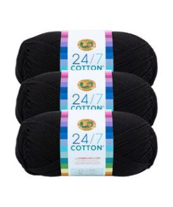 Lion Brand Yarn 24/7 Cotton 186yds Worsted Yarn 3 Bundle