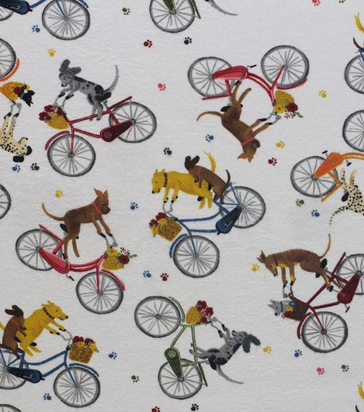 Bicycle Dogs Super Snuggle Flannel Fabric