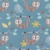 Blizzard Fleece Fabric Sloth on Aqua