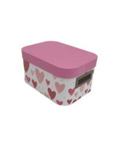 11 Red   Pink Hearts Oval Box With Cut Out Handles by Place   Time