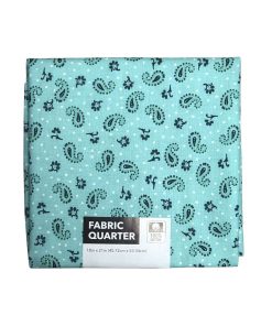 18 x 21 Teal Paisley Cotton Fabric Quarter 1pc by Keepsake Calico