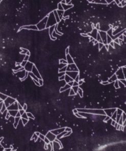 Galaxy Dinosaurs on Purple Anti Pill Fleece Fabric