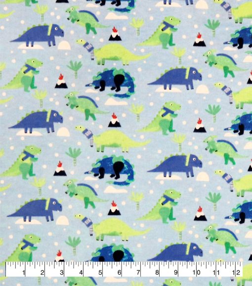 Winter Dinos Super Snuggle Flannel Fabric - Image 2