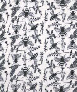 Bees on White Anti Pill Fleece Fabric
