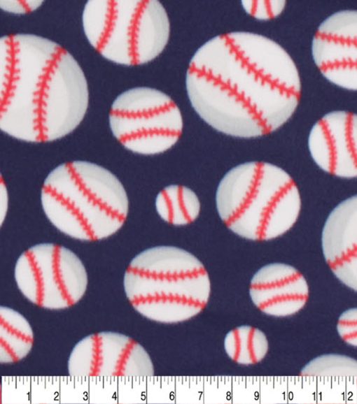 Baseball Blizzard Fleece Fabric - Image 3