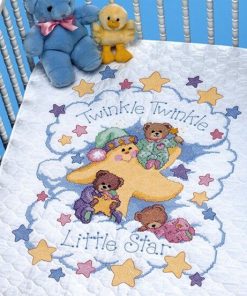 Dimensions 34 x 43 Twinkle Twinkle Quilt Stamped Cross Stitch Kit