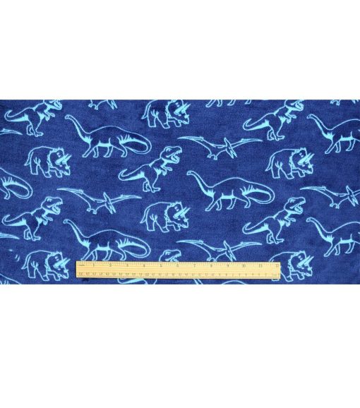 Blue Dinosaurs Sew Lush Fleece Fabric - Image 4