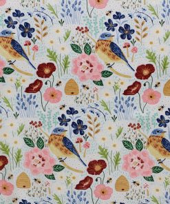 Packed Floral   Bird Quilt Cotton Fabric by Keepsake Calico