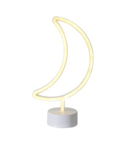 Northlight 11.5 White Battery Operated Neon LED Moon Table Light