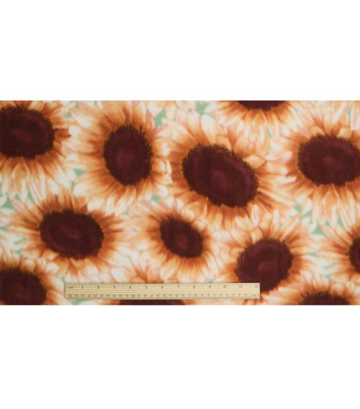 Packed Sunflowers Anti Pill Fleece Fabric - Image 4