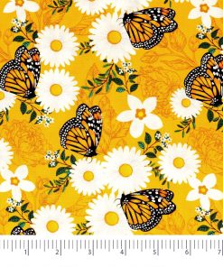 Singer Butterflies on Orange Quilt Cotton Fabric