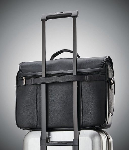 Classic Leather Flapover Briefcase - Image 4