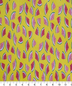 Watermelon on Yellow Quilt Cotton Fabric by Quilter s Showcase