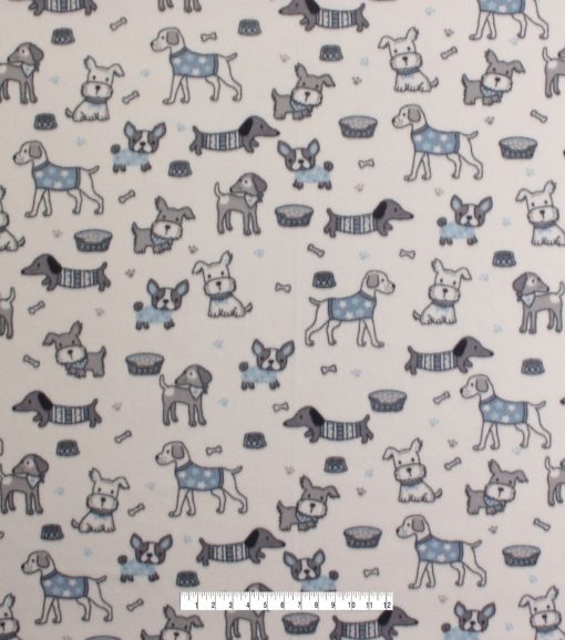 Cute Dog Sketch Blizzard Fleece Fabric - Image 2