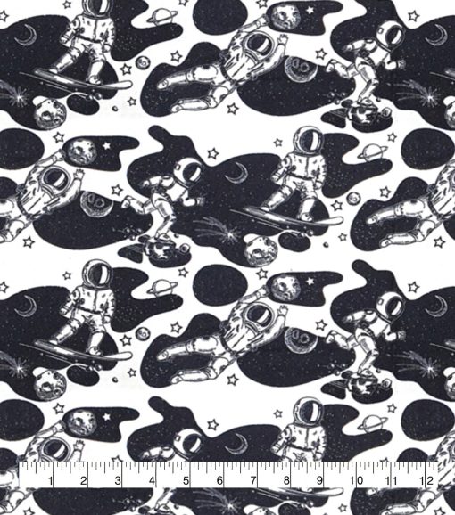 Skateboarding Astronaut Super Snuggle Flannel Fabric - Image 3