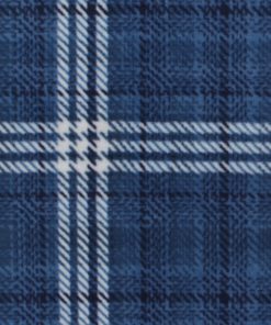 Blue Sweater Plaid Anti Pill Fleece Fabric
