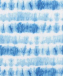 Blue   White Watercolor Tie Dye Anti Pill Plush Fleece Fabric