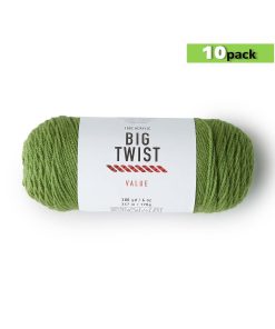 10pk Solid Lt Green Medium Weight Acrylic 380yd Value Yarn by Big Twist