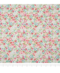Singer Floral on White Quilt Cotton Fabric
