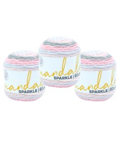 Lion Brand Mandala Sparkle Light Weigh Acrylic Yarn 3 Bundle - Nova