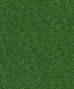 Fabric Traditions Swirls on Green Cotton Fabric by Keepsake Calico