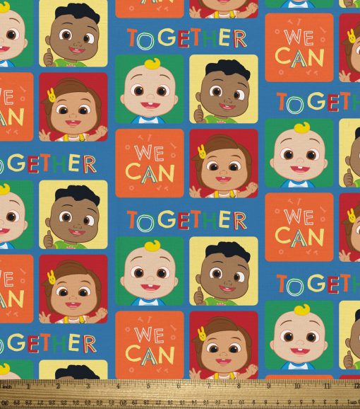 Cocomelon Together Block Kids Cotton Fabric - Image 2