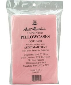 Aunt Martha Standard Size Pillowcase Embroidery Fabric 2pk