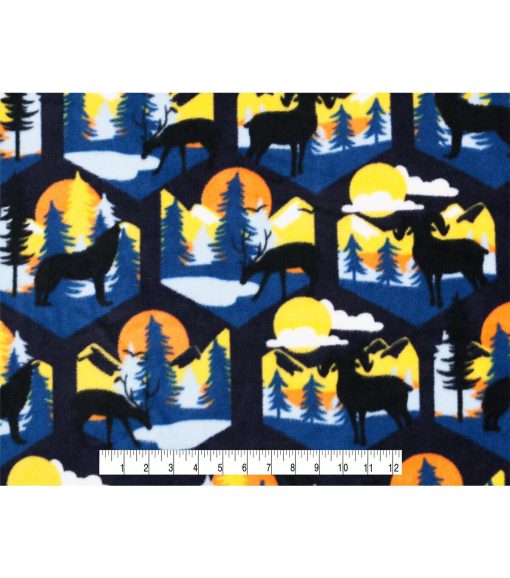 Sunset Animals Anti Pill Fleece Fabric - Image 4