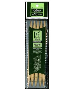 Clover 7 Bamboo 13/9mm Double Point Knitting Needle Set 5ct
