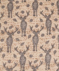 Bucks   Leaves on Beige Anti Pill Fleece Fabric