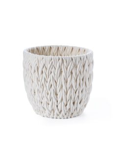 14 White Cotton Rope Woven Basket by Place   Time
