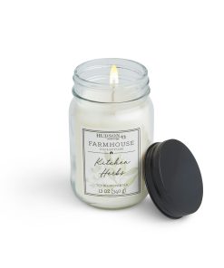 12oz Kitchen Herbs Scented Mason Jar Candle by Hudson 43
