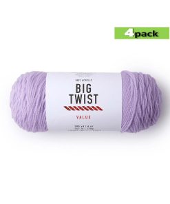 4pk Solid Purple Medium Weight Acrylic 380yd Value Yarn by Big Twist
