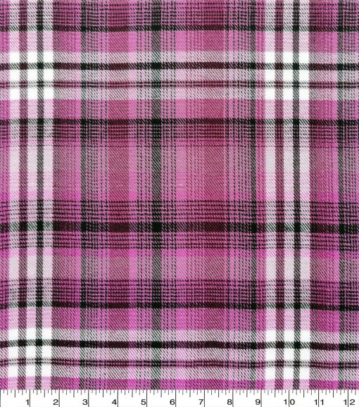 Purple Box Plaid Polyester Flannel Fabric - Image 3