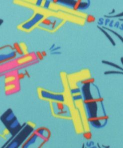Water Blasters on Blue Blizzard Fleece Fabric