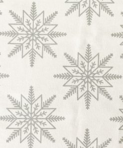 Silver Snowflakes Christmas Foil Flannel Fabric